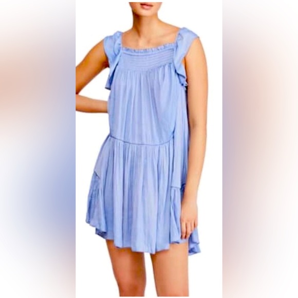 Intimately Free People Want Your Love Mini Slip Dress in Vintage Blue - Picture 3 of 9